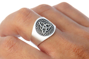 925 Sterling Silver Celtic Triquetra Band Ring
