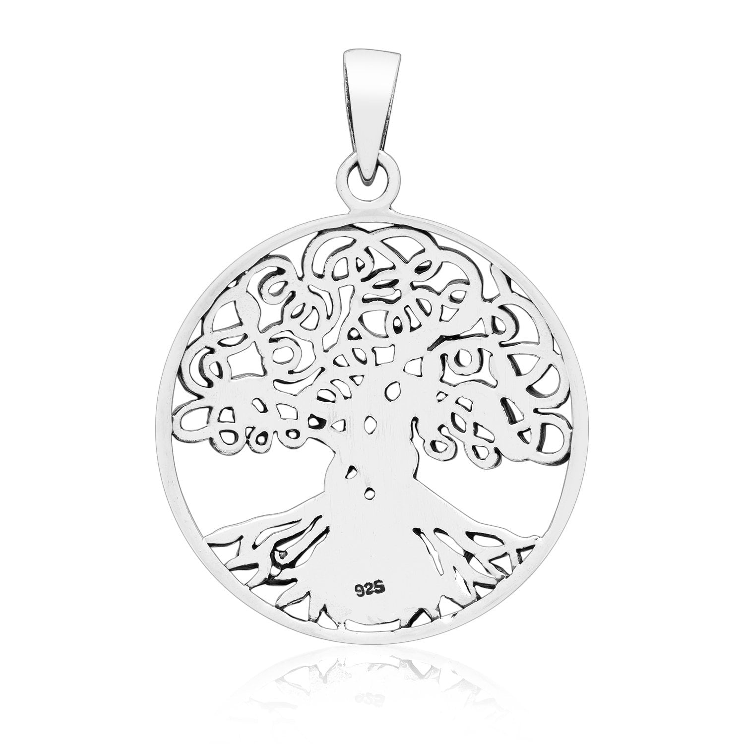 925 Sterling Silver Viking Yggdrasil Pendant with Ying Yang