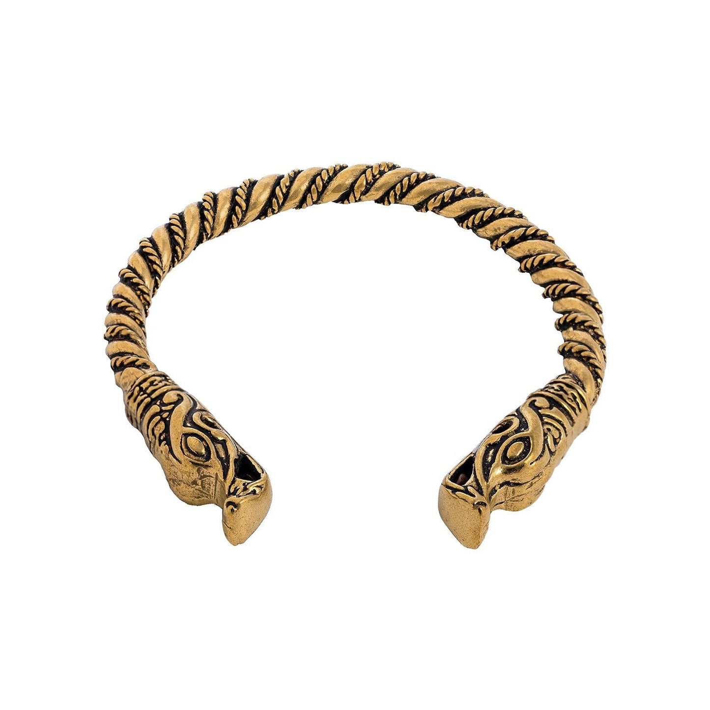 Viking Wolf Spiral Twisted Bronze Bangle - SilverMania925