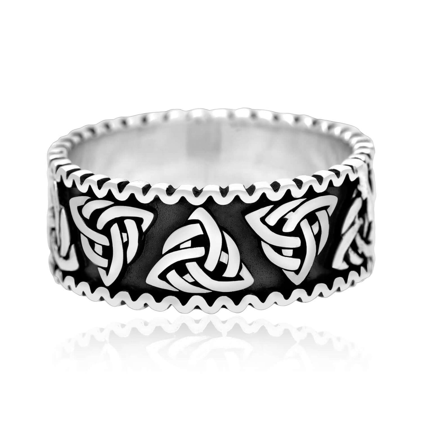 925 Sterling Silver Triquetra Knots Ring - SilverMania925