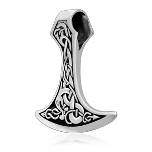 Sterling Silver Viking Axe Pendant with Jormungand