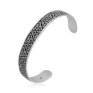925 Sterling Silver Celtic Triquetra Knots Bangle