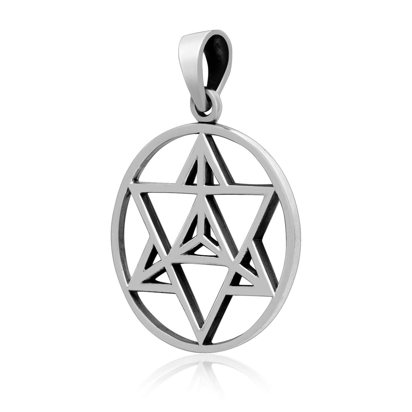 925 Sterling Silver Mercabah Pendant - SilverMania925