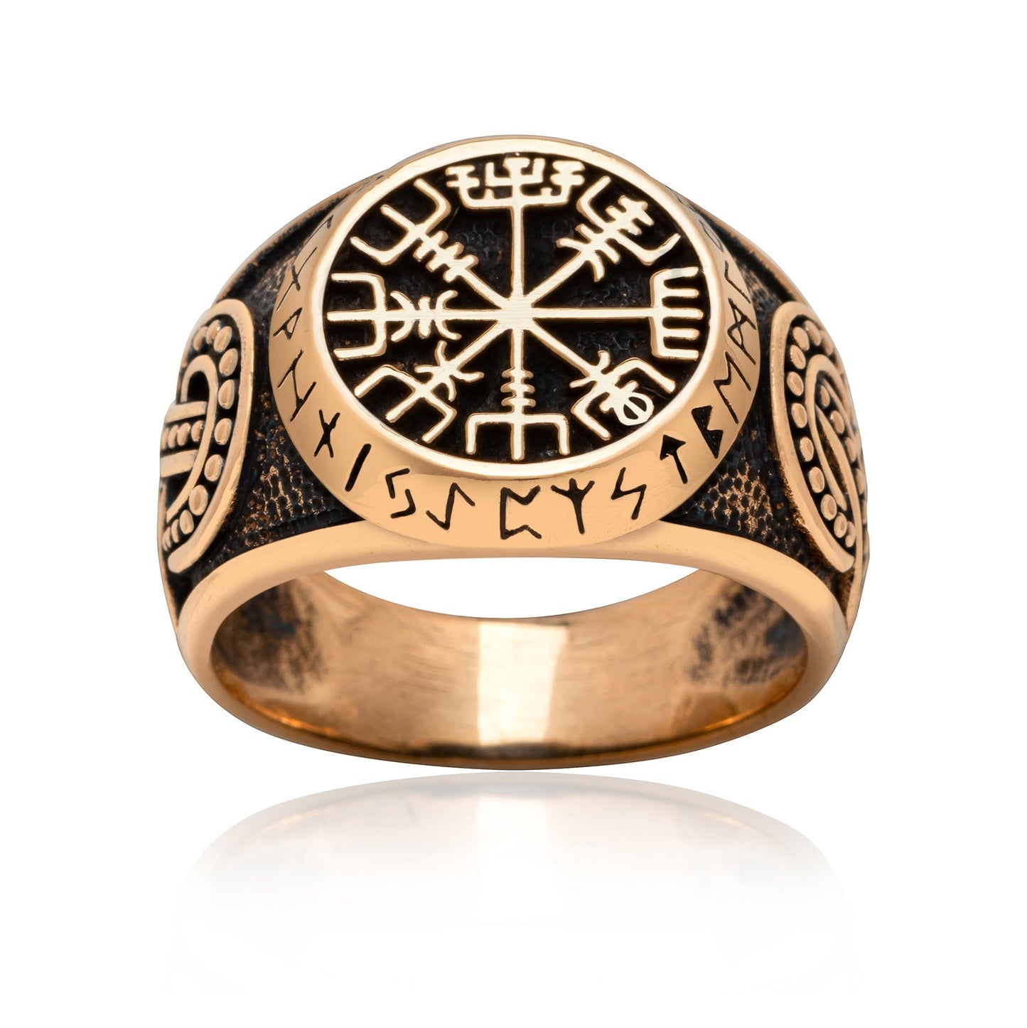 Viking Vegvisir Legendary Ring Handcrafted from Bronze - SilverMania925