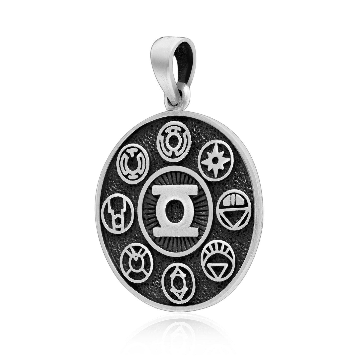 Sterling Silver Green Lantern American Comics Superhero Pendant - SilverMania925