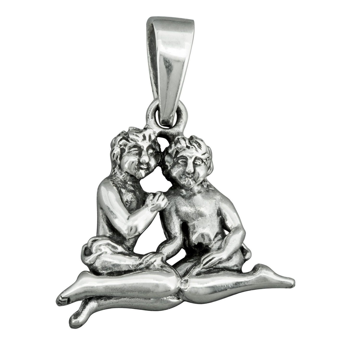 Sterling Silver Zodiac Gemini The Twins Pendant - SilverMania925