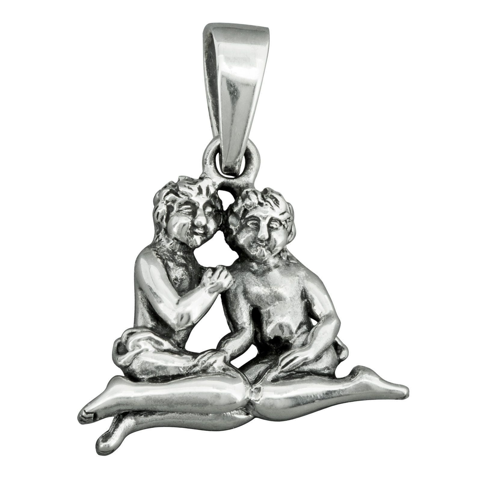 925 Sterling Silver Zodiac Star Horoscope Gemini Sign The Twins Charm Pendant