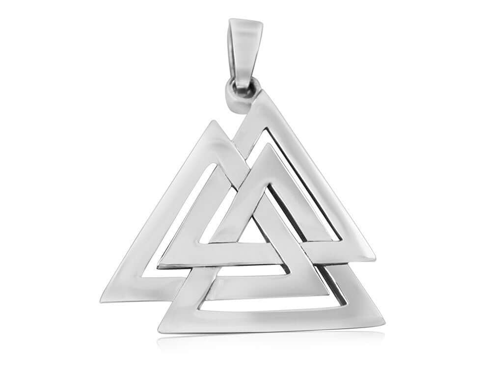 925 Sterling Silver Nordic Valknut Viking Pendant - SilverMania925