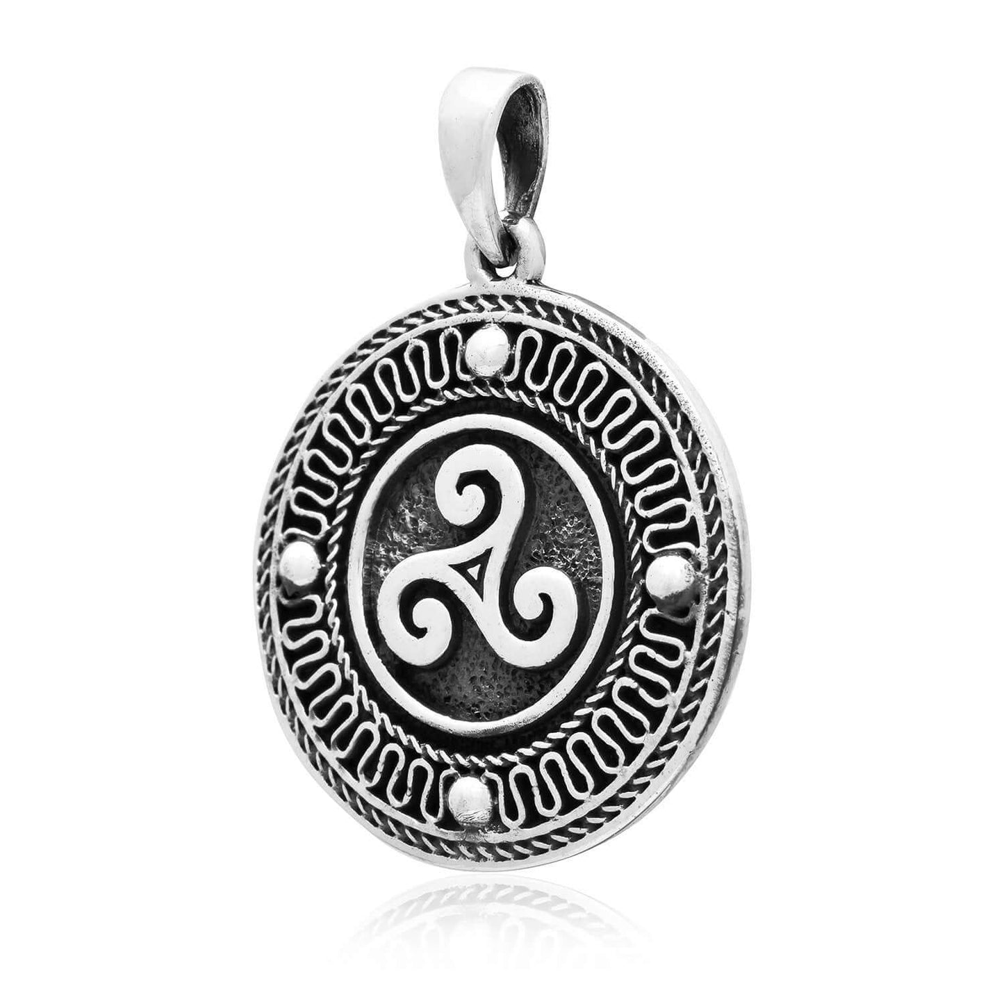 925 Sterling Silver Celtic Triskelion Pagan Pendant - SilverMania925