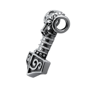 925 Sterling Silver Viking Mjolnir Ram Pendant