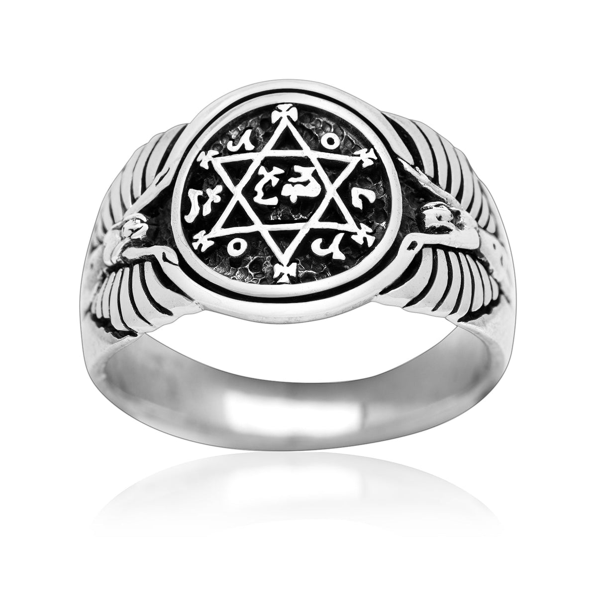 925 Sterling Silver Seal of King Solomon Ring - SilverMania925