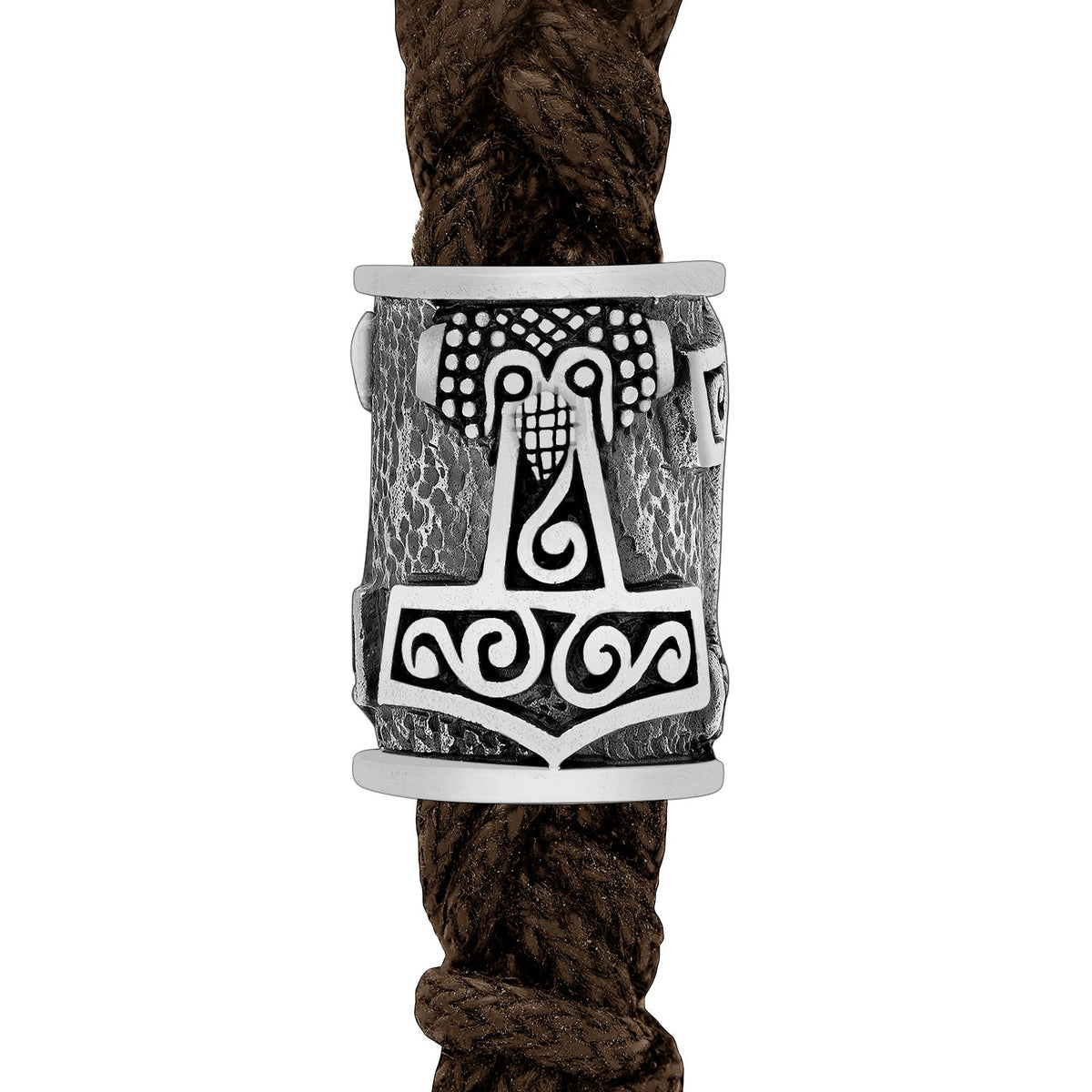 Sterling Silver Viking Beard Bead with Mjolnir - SilverMania925