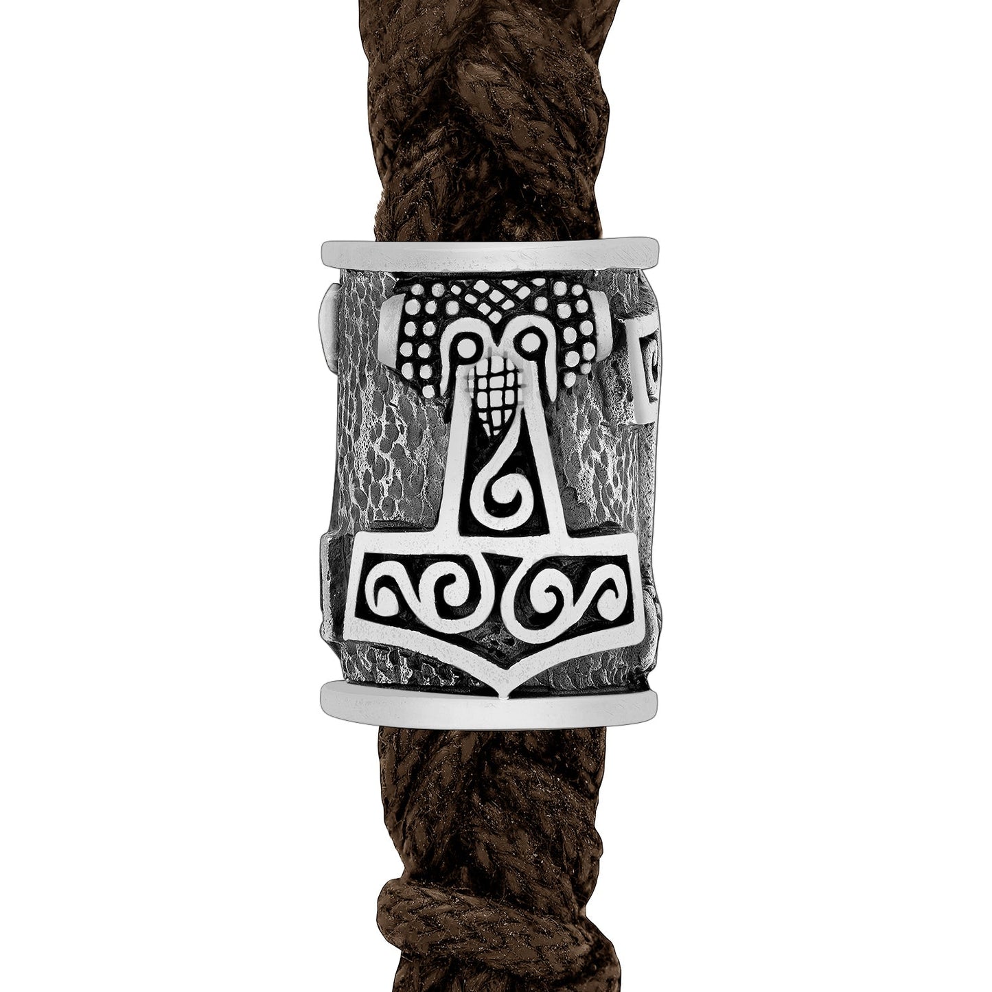 Sterling Silver Viking Beard Bead with Mjolnir - SilverMania925