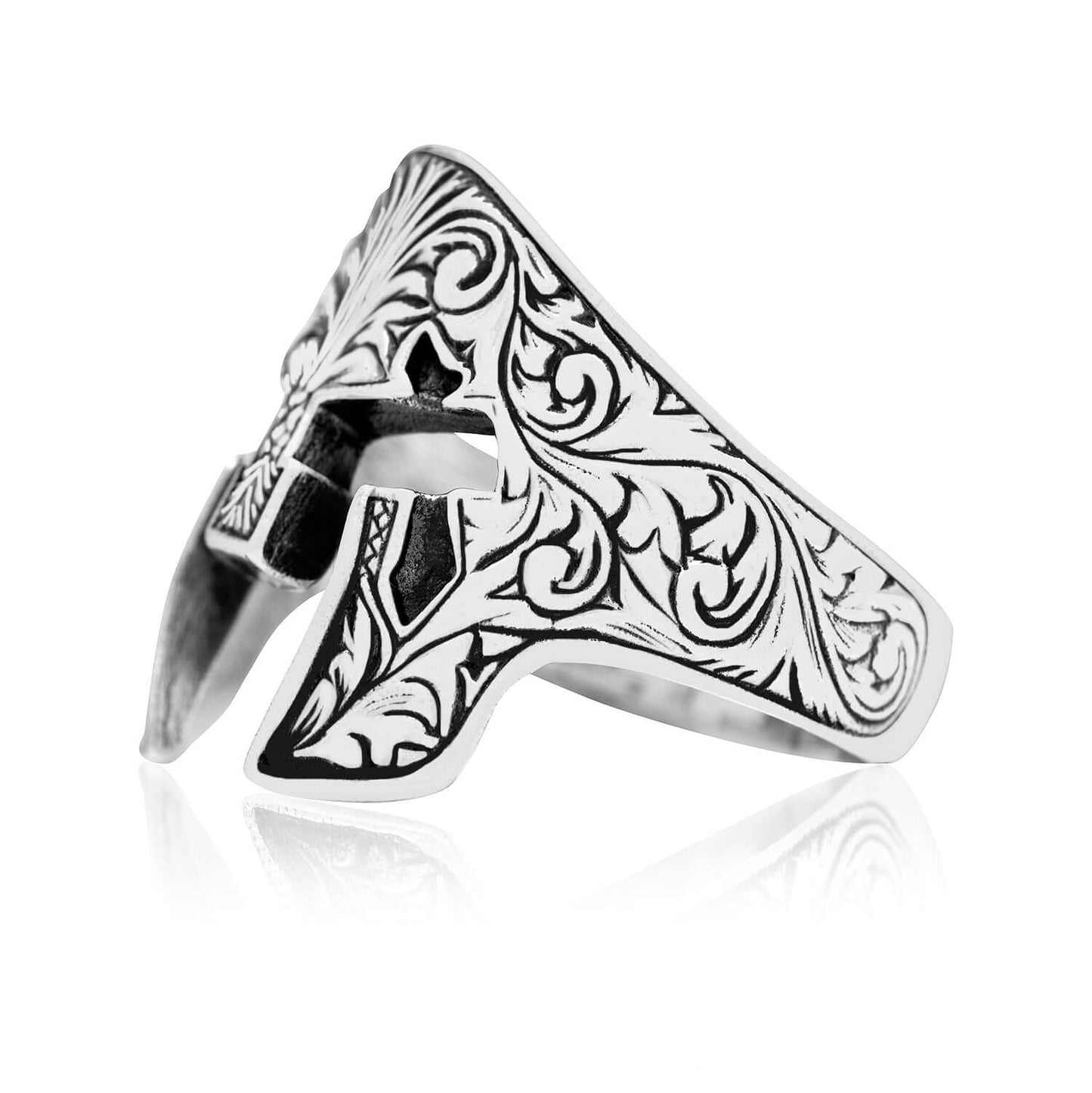 925 Sterling Silver Roman Gladiator Helmet Ring - SilverMania925