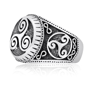 925 Sterling Silver Viking Triskelion Celtic Pagan Handcrafted Ring