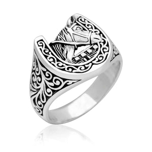925 Sterling Silver Lucky Horseshoe Ring