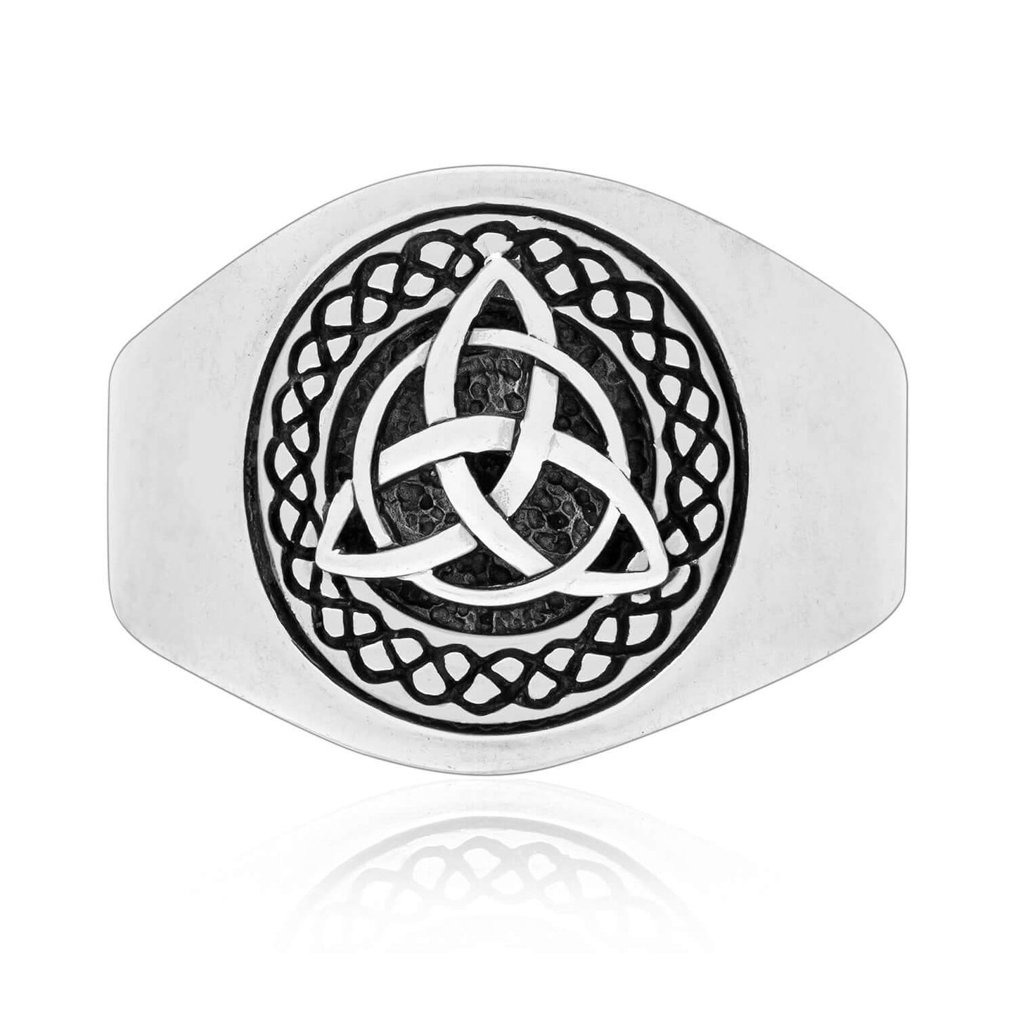 925 Sterling Silver Celtic Triquetra Band Ring - SilverMania925