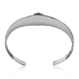 925 Sterling Silver Mjolnir with Hail Odin Runes Bangle