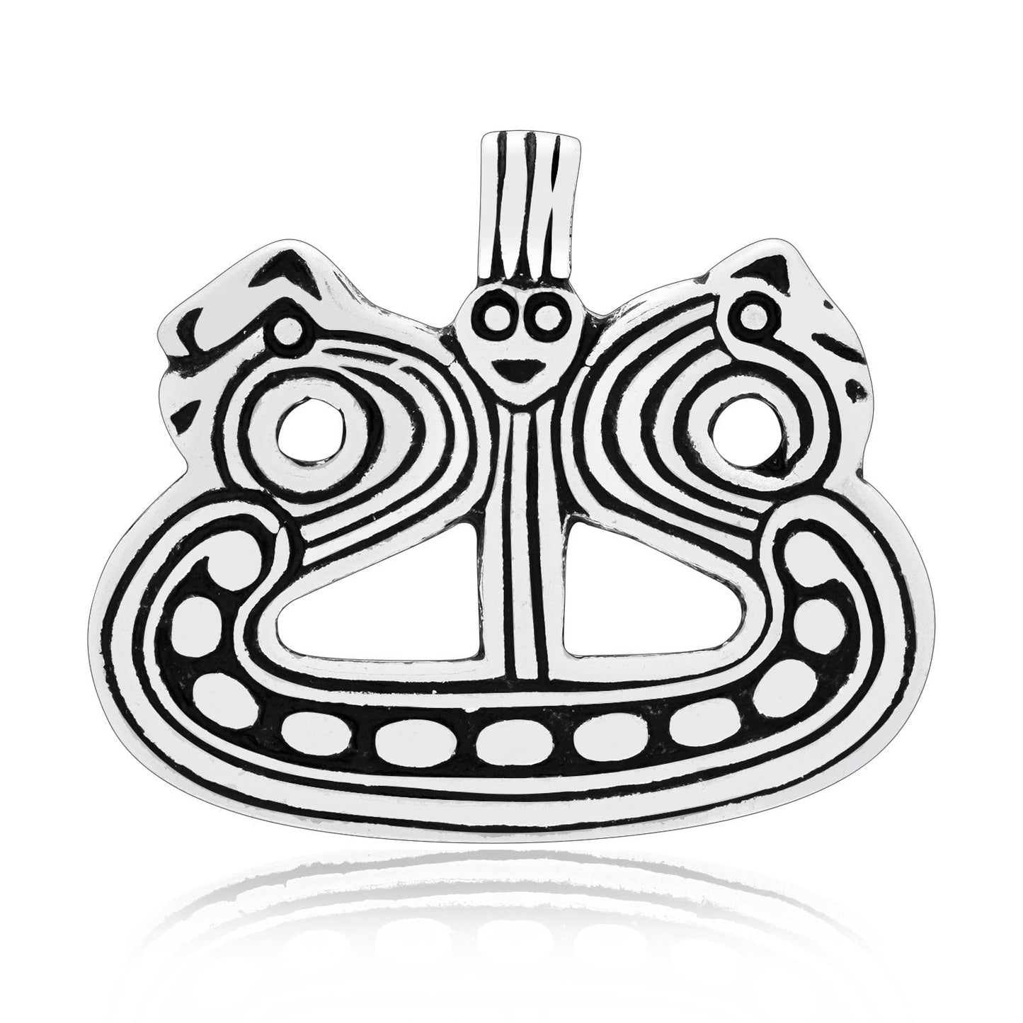 925 Sterling Silver Viking Drakkar Longship Pendant - SilverMania925