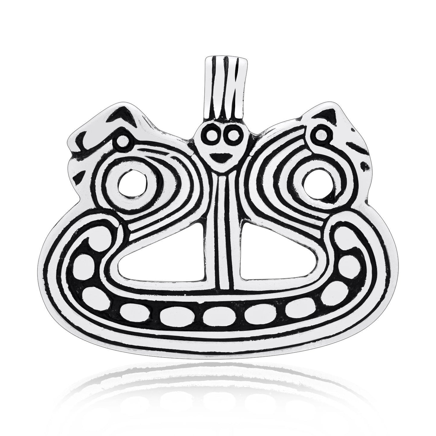925 Sterling Silver Viking Drakkar Longship Pendant - SilverMania925