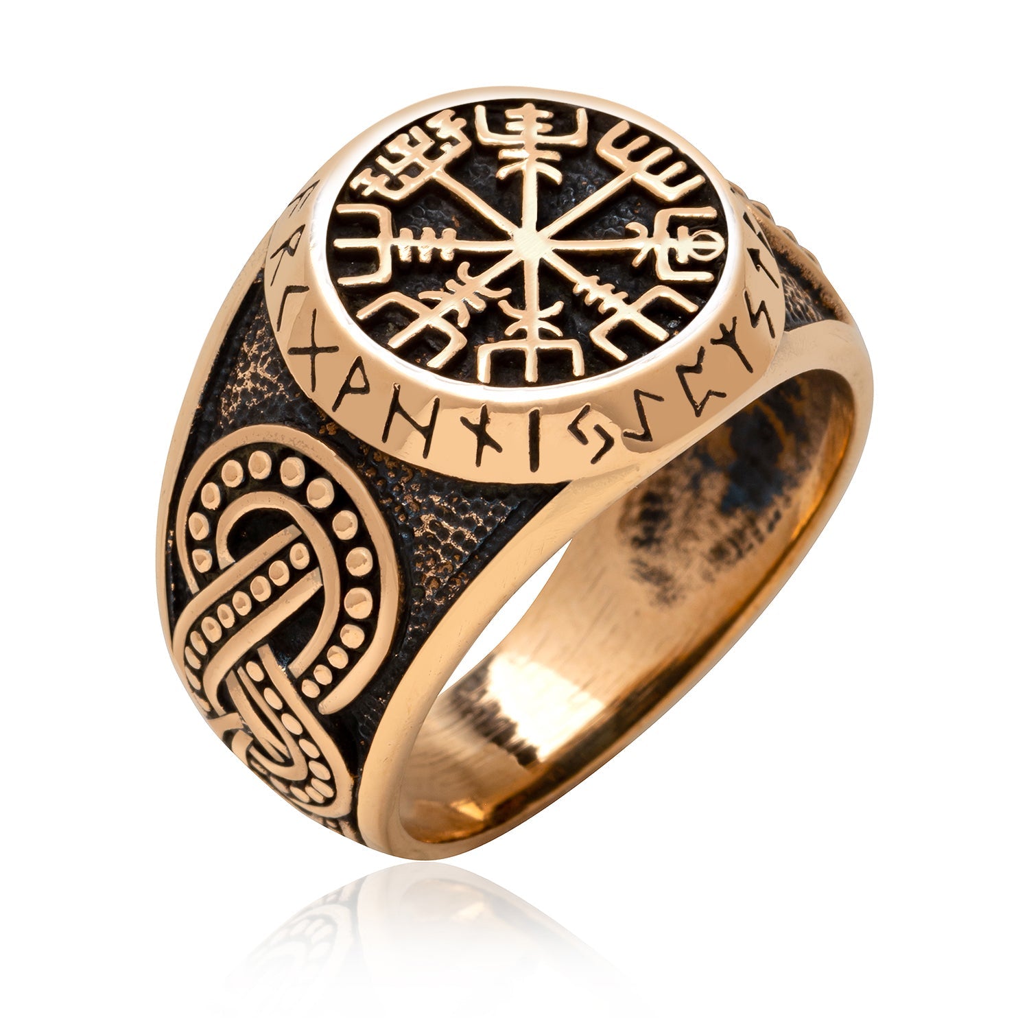 Viking Vegvisir Legendary Ring Handcrafted from Bronze