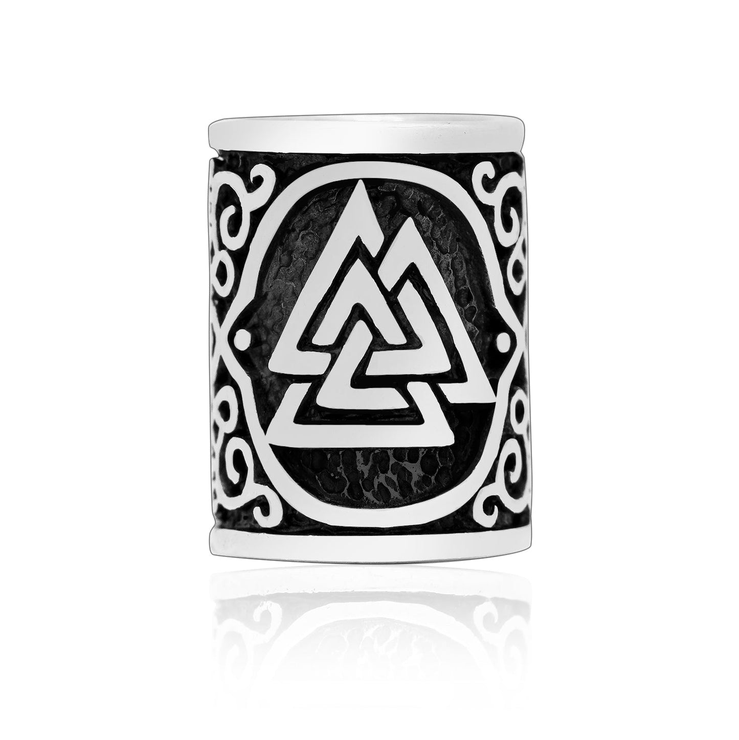 925 Sterling Silver Viking Beard Hair Bead with Valknut - SilverMania925