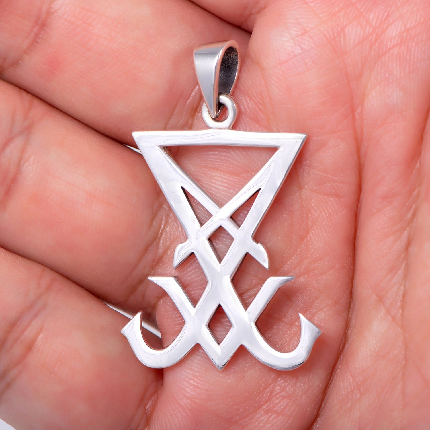 925 Sterling Silver Sigil of Lucifer Pendant - SilverMania925