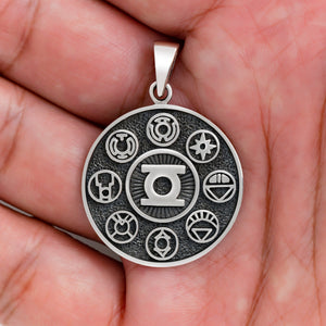 Sterling Silver Green Lantern American Comics Superhero Pendant