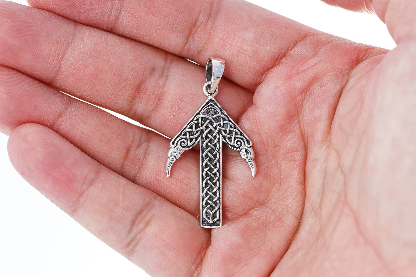 925 Sterling Silver Viking Tiwaz God Tyr Pendant - SilverMania925