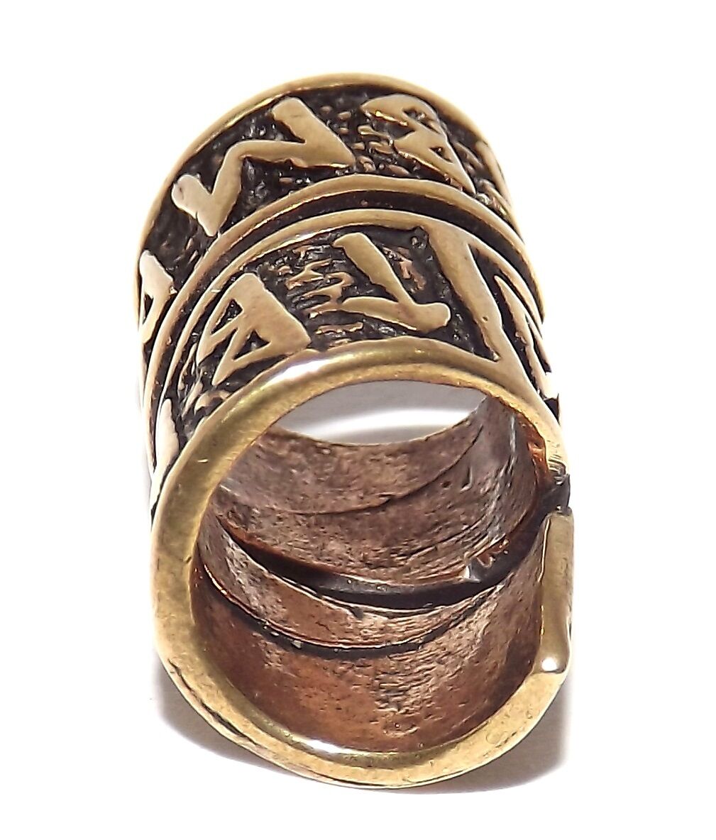 Bronze Viking Spiral Beard Bead Dreadlocks With Runes - SilverMania925