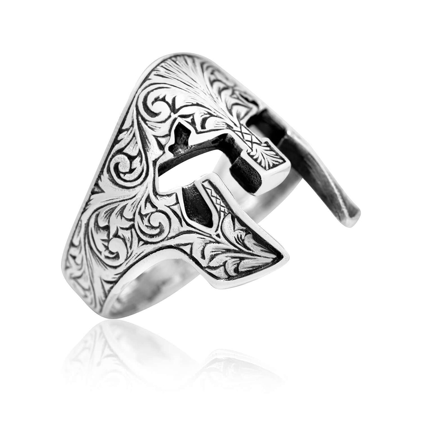 925 Sterling Silver Roman Gladiator Helmet Ring - SilverMania925