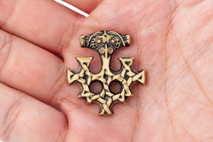 Viking Hiddensee Cross Pendant Handcrafted from Bronze