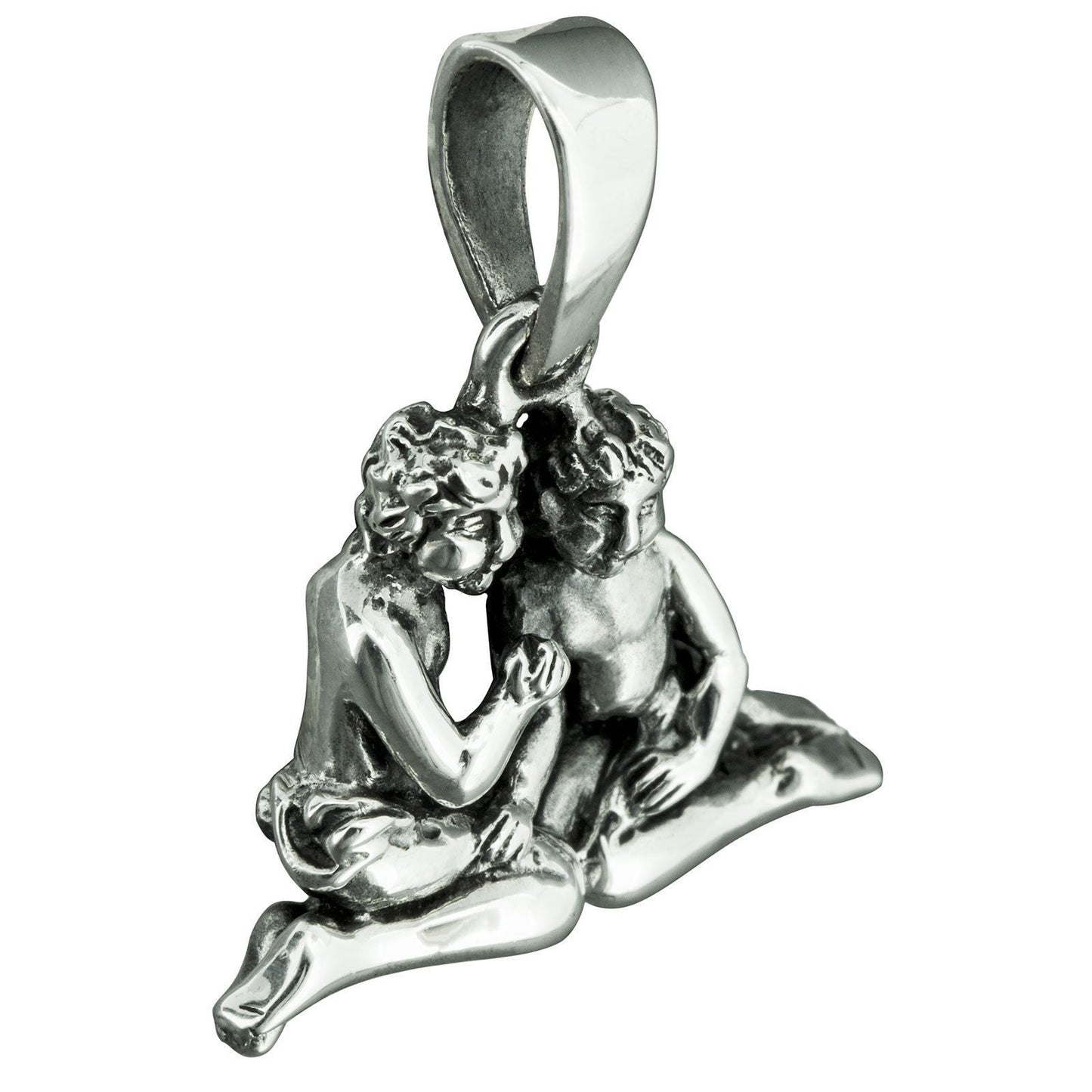 Sterling Silver Zodiac Gemini The Twins Pendant - SilverMania925