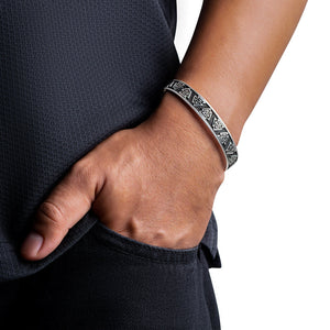 925 Sterling Silver Viking Valknut Knots Bangle