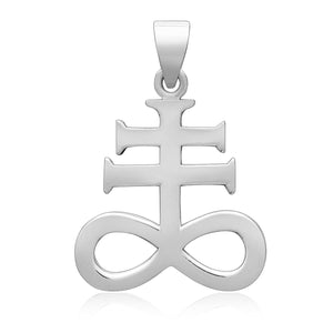 925 Sterling Silver Sulfur Leviathan Cross Satanic Pendant