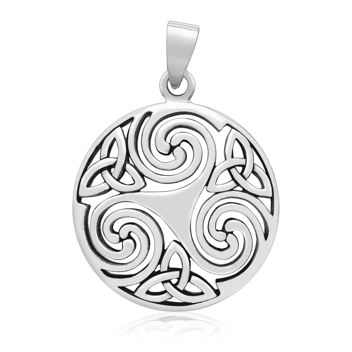 925 Sterling Silver with Celtic Triskelion Pendant - SilverMania925