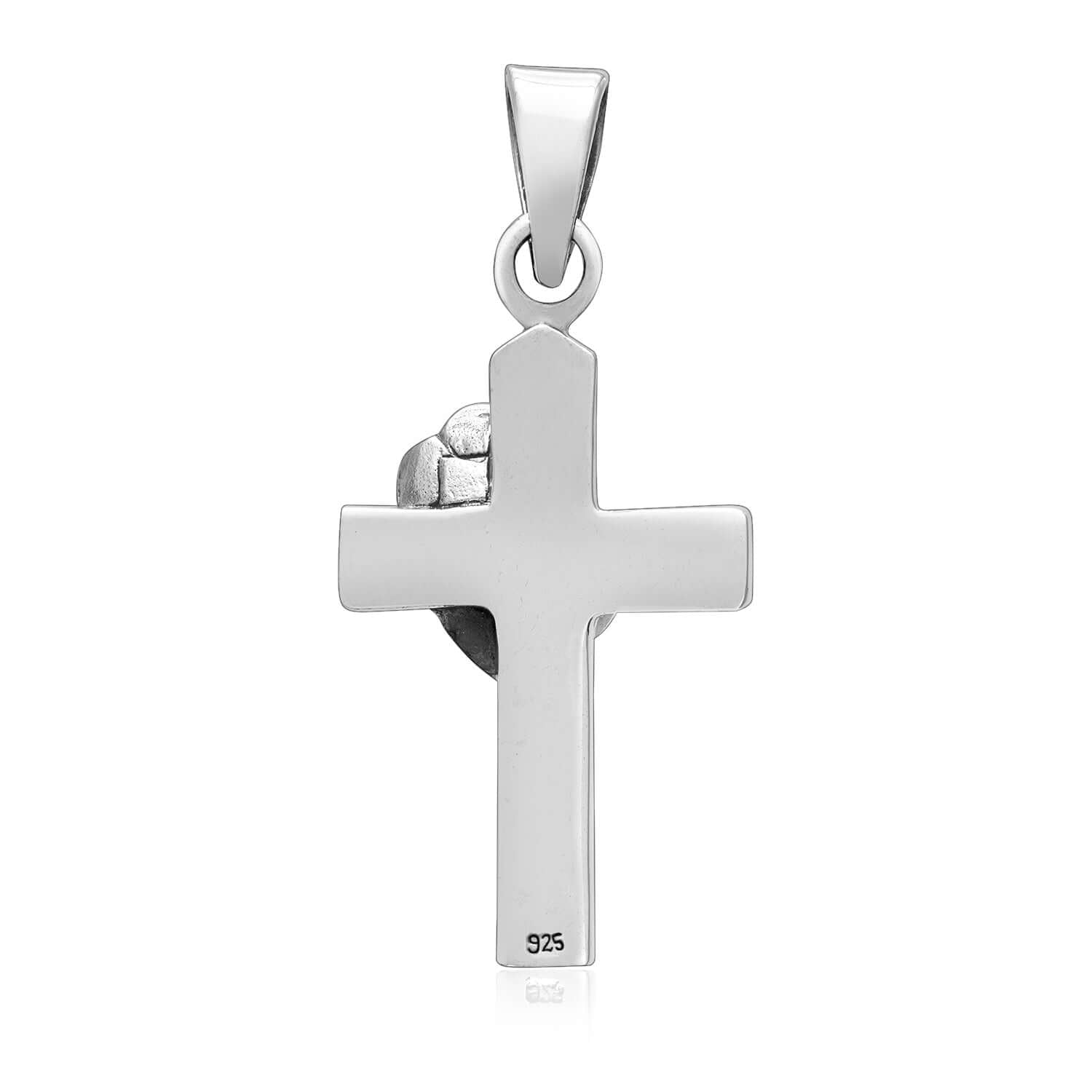 925 Sterling Silver Floral Cross Rosicrucian Pendant