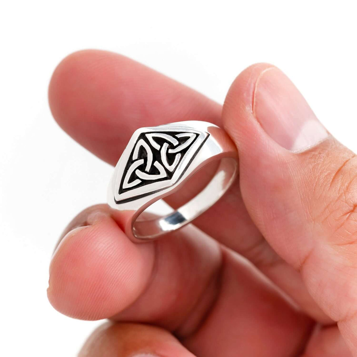 925 Sterling Silver Celtic Triquetra Ring - SilverMania925