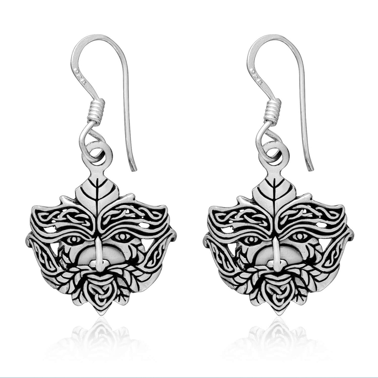 925 Sterling Silver Green Forest Man Earrings Set - SilverMania925