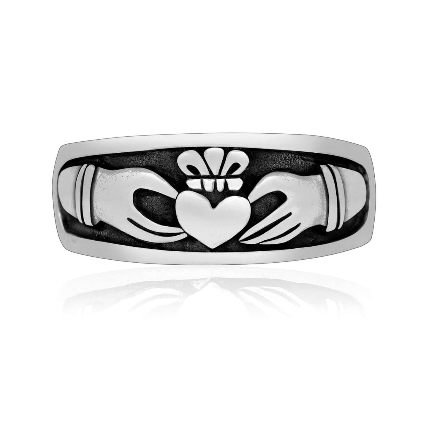 925 Sterling Silver Celtic Irish Claddagh Wedding Ring - SilverMania925