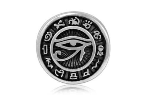 925 Sterling Silver Egyptian Eye of Horus Signet Ring - SilverMania925
