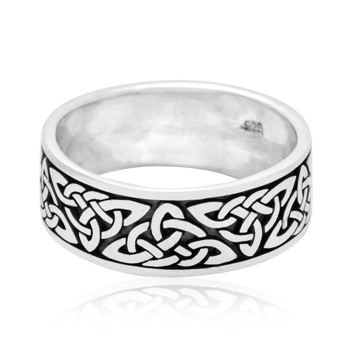 Sterling Silver Celtic Triquetra Knot Band Ring - SilverMania925