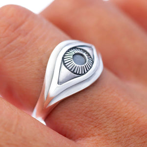 925 Sterling Silver Evil Eye Illuminati Ring
