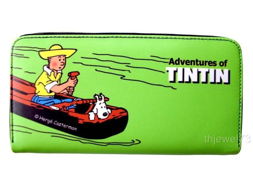 TINTIN Cartoon Credit Card Money ID Holder Green Wallet - SilverMania925