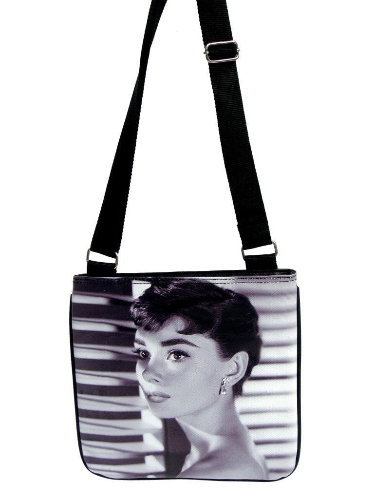 Audrey Hepburn Classic Fashion Messenger Purse - SilverMania925