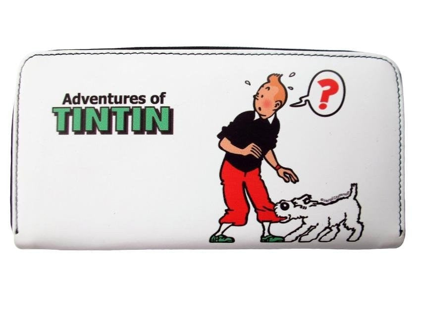 TINTIN Cartoon Credit Card Money ID Holder White Wallet - SilverMania925