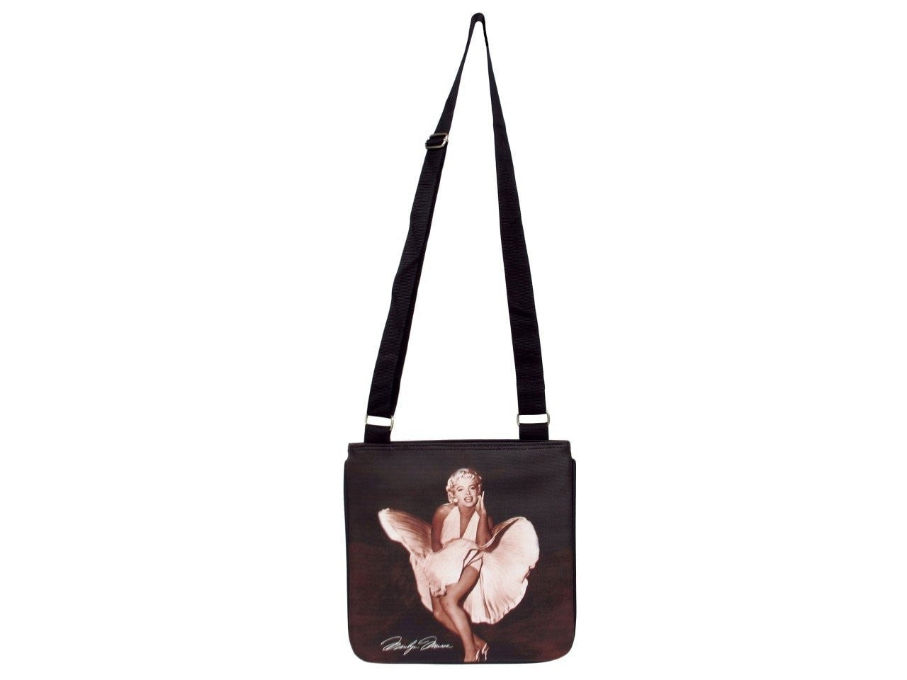 Marilyn Monroe Signature Ballerina Black Messenger Sling Bag Purse - SilverMania925