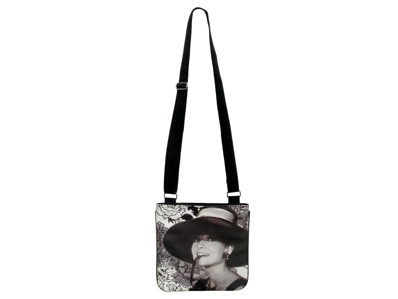 Audrey Hepburn Filigree Flower Rare Messenger Cross Body Sling Bag Purse