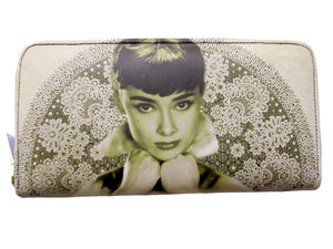 Audrey Hepburn Rare Filigree Travel Wallet Card ID Holder Bag