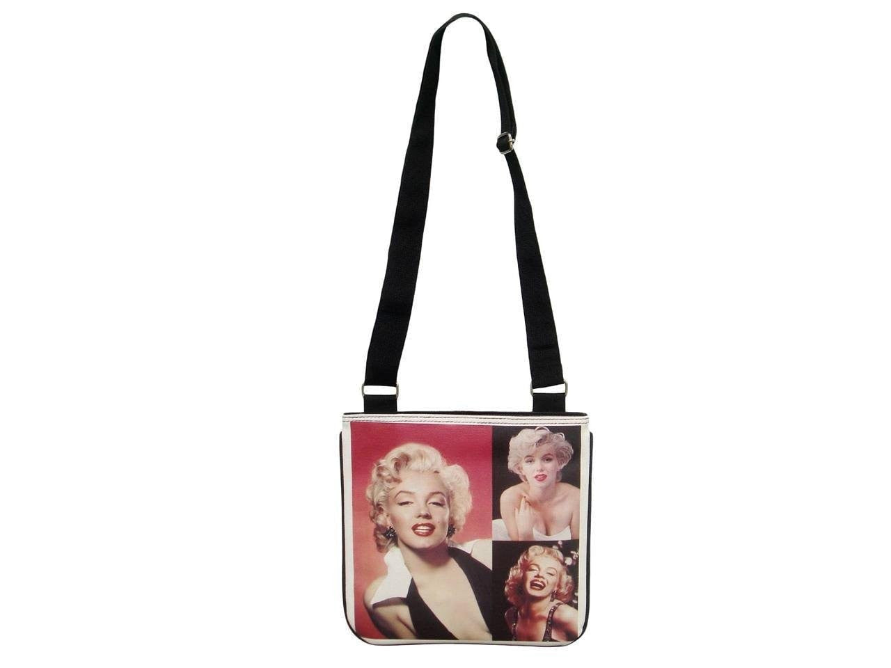 Marilyn Monroe Photo Collage Retro Messenger Sling Bag Purse - SilverMania925
